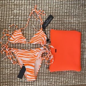 triangl orange zebra bikini